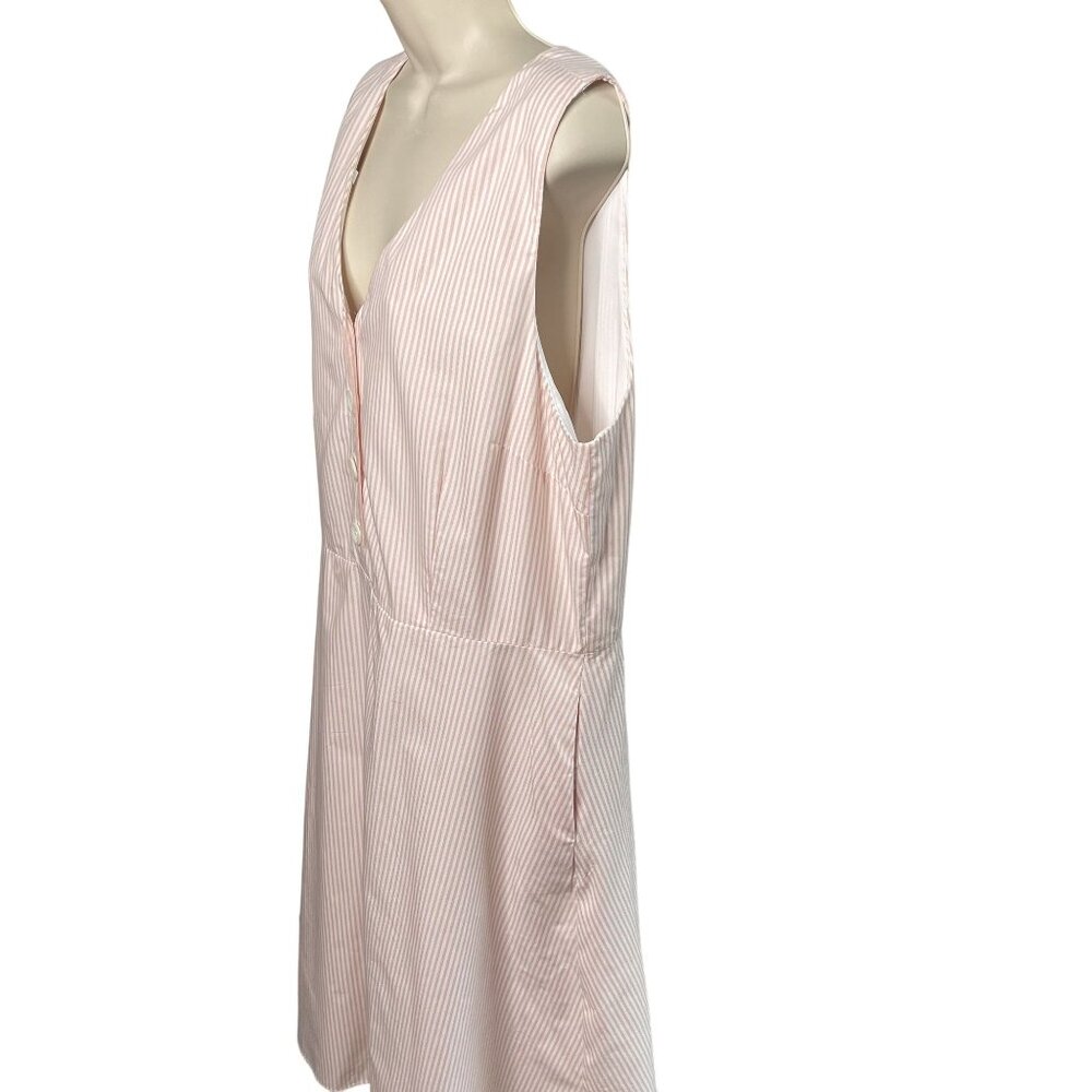 Ann Taylor Factory Womans Dress Stripe Pink White Sleeveless Plus Size 16 c - Picture 5 of 11